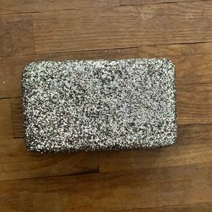 New gold glitter wallet clutch.